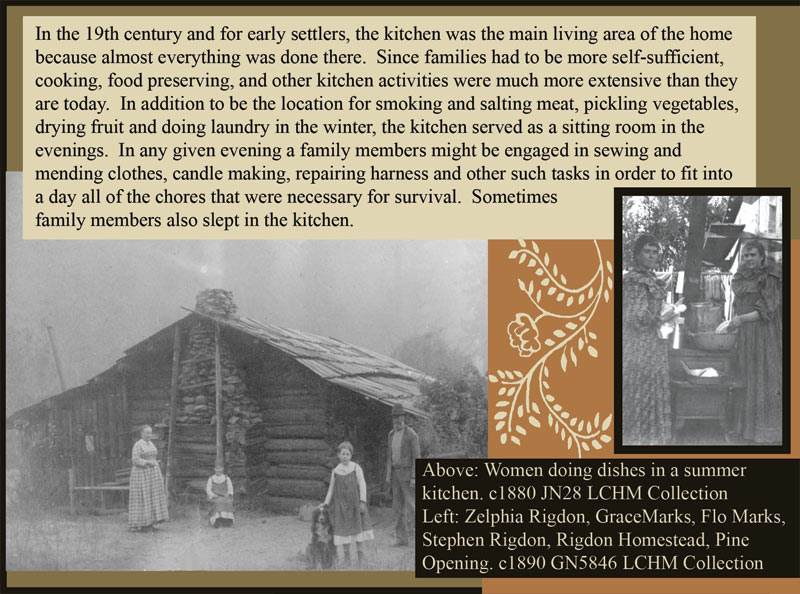 The 1880's Kitchen Interior, daily life in  19th century Lane County