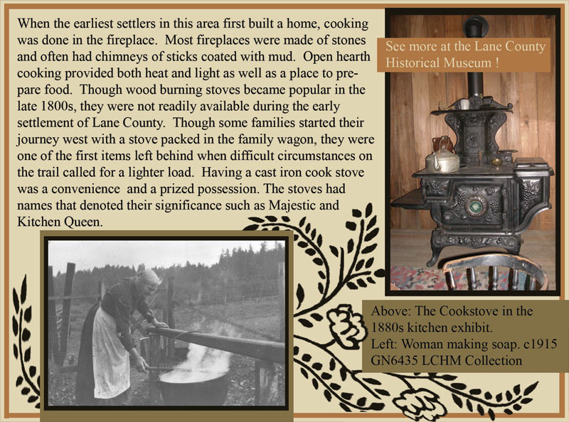 The 1880's Kitchen Interior, daily life in  19th century Lane County